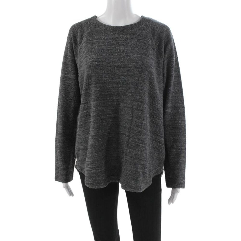 Vince Women Pullover Crew Neck Gray Long Sleeve Size M